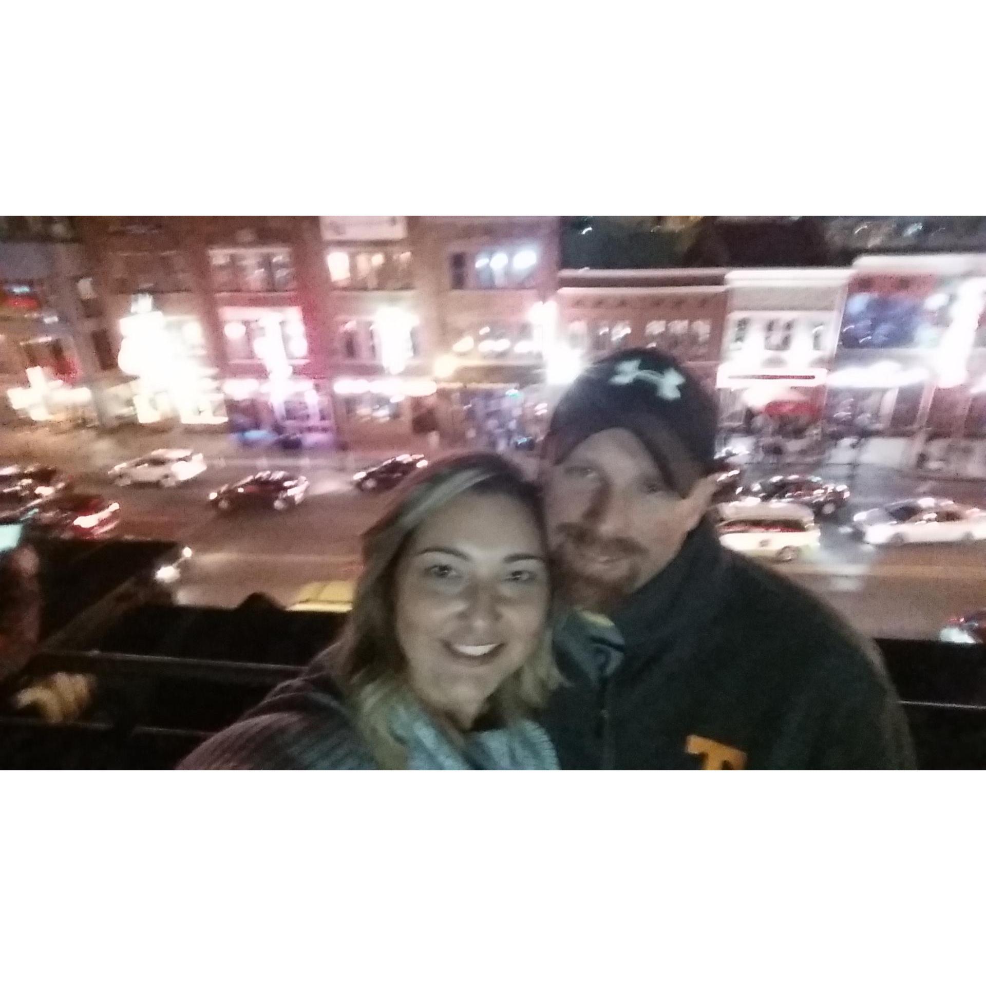 Our third date. Tootsie's Rooftop, Downtown Nashville.