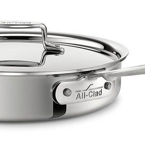 All-Clad 4403 Stainless Steel Tri-Ply Bonded Dishwasher Safe 3-Quart Saute Pan with Lid, Silver