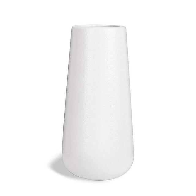SANFERGE Ceramic Flower Vase for Home Décor Office Decoration, 8 Inch, Matte White