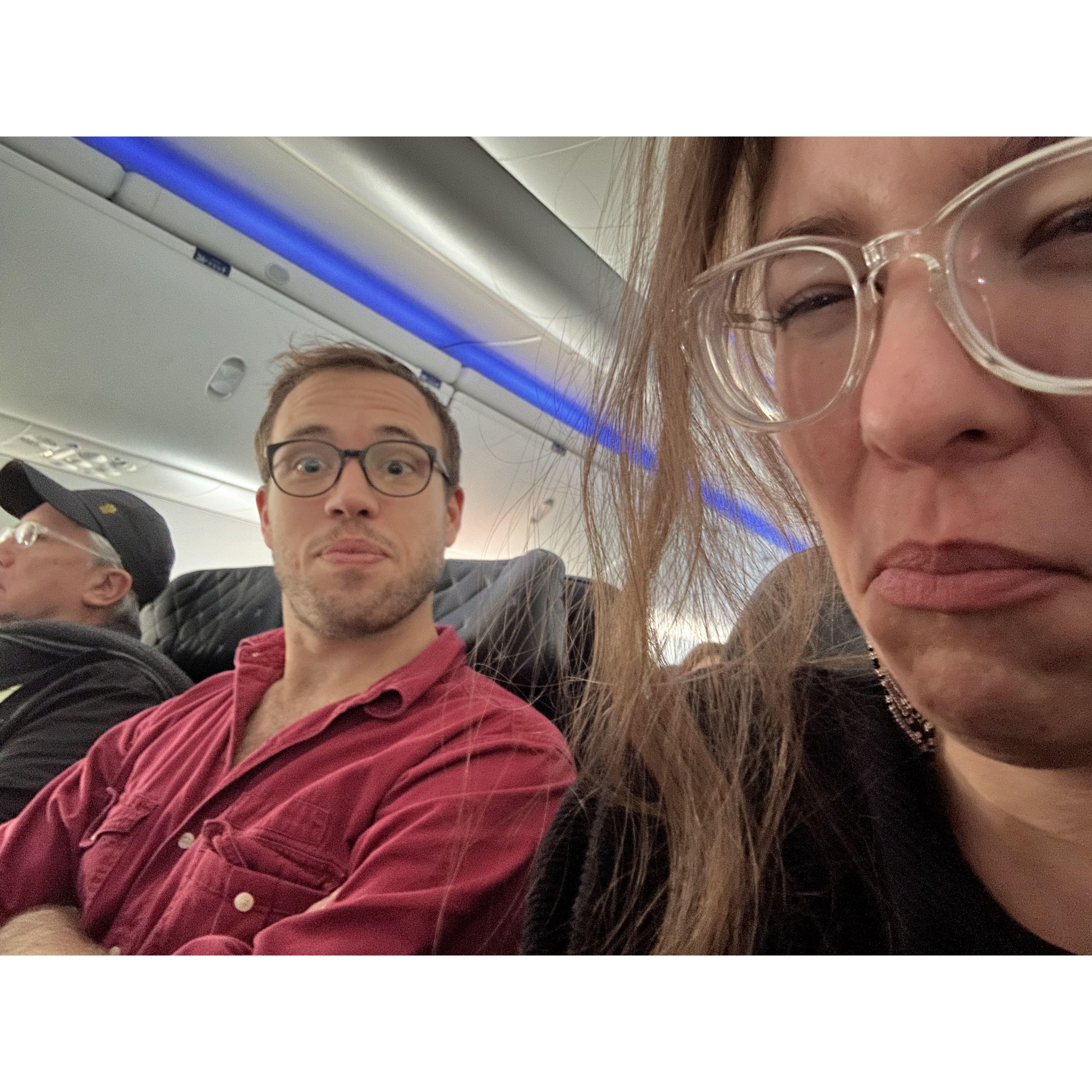 early morning airplane.