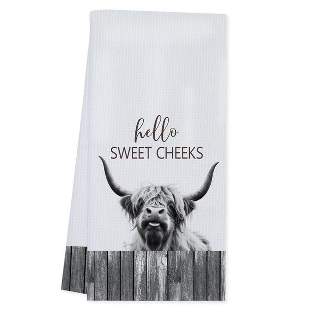 Zelaxeyi Highland Cow Bathroom Towel Gift for Cow Lovers Farmhouse Highland Cows Towel Fun Gift for Farmer Friends, Fun Bathroom Decor, 24 x 16 Inch