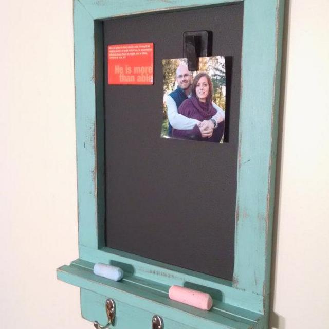 Magnetic Entryway Chalkboard Organizer, Magnetic Chalkboard, Entry, Command Station, Chalkboard Key Hooks, Coat Rack