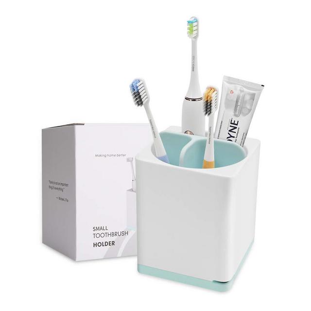 kitchenhoney Small Toothbrush Holder Multifunctional Bathroom Toothpaste Caddy Toothbrush Organizer Stand for Electric Toothbrush, Toothpaste, Comb, Razor