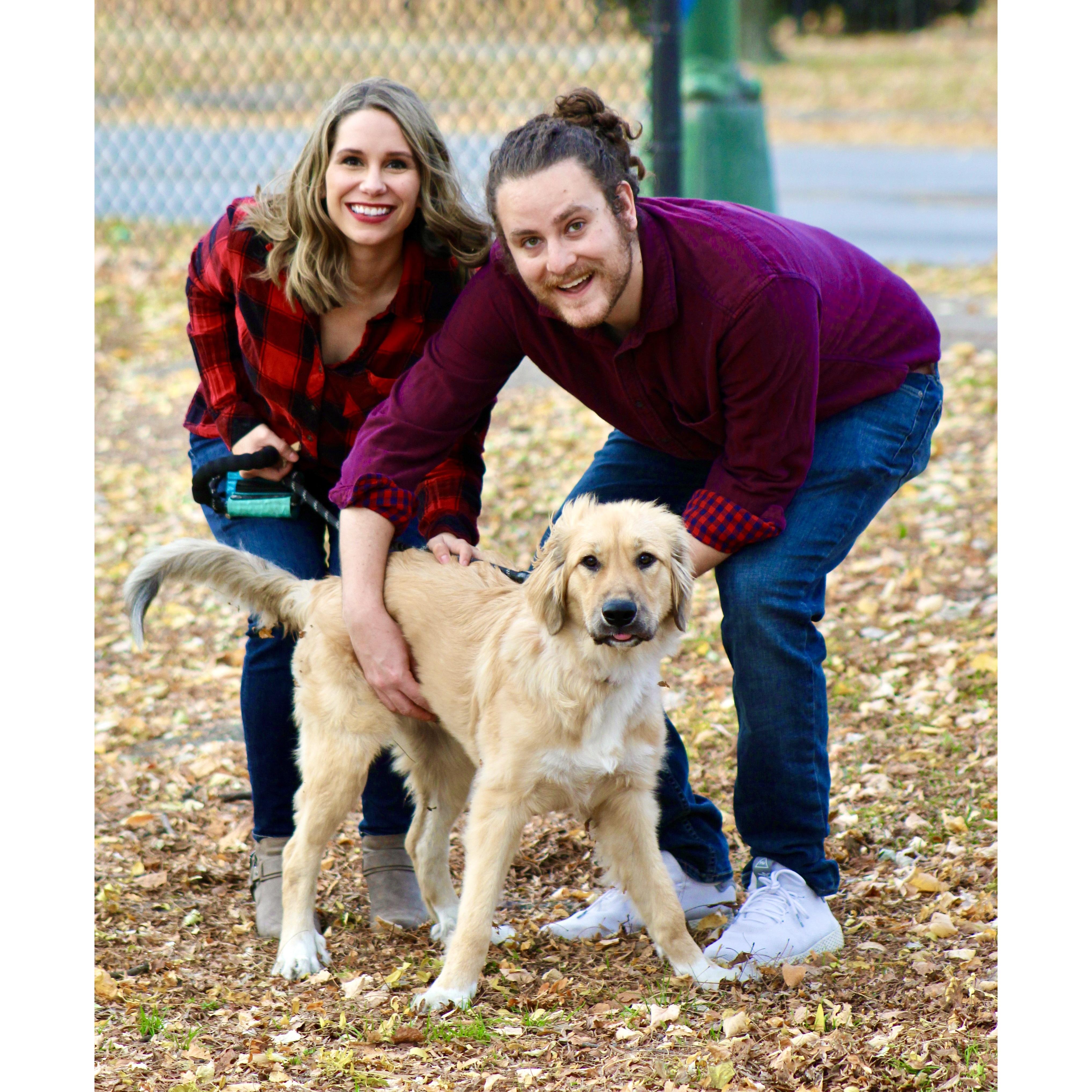 First family photo. Our dog Ruthie has made our lives so much fuller.