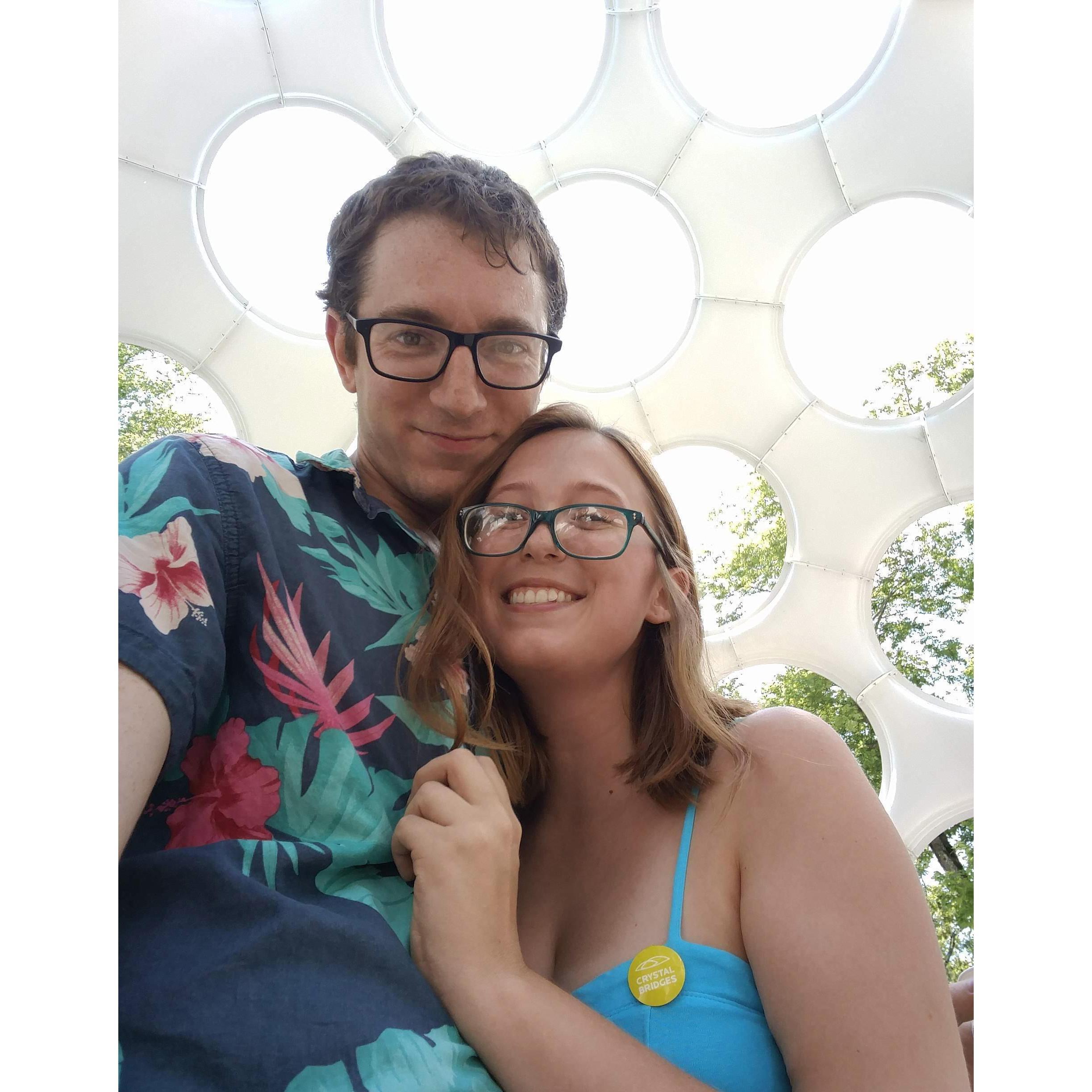 inside the Fly's Eye dome at Crystal Bridges' Garden Party