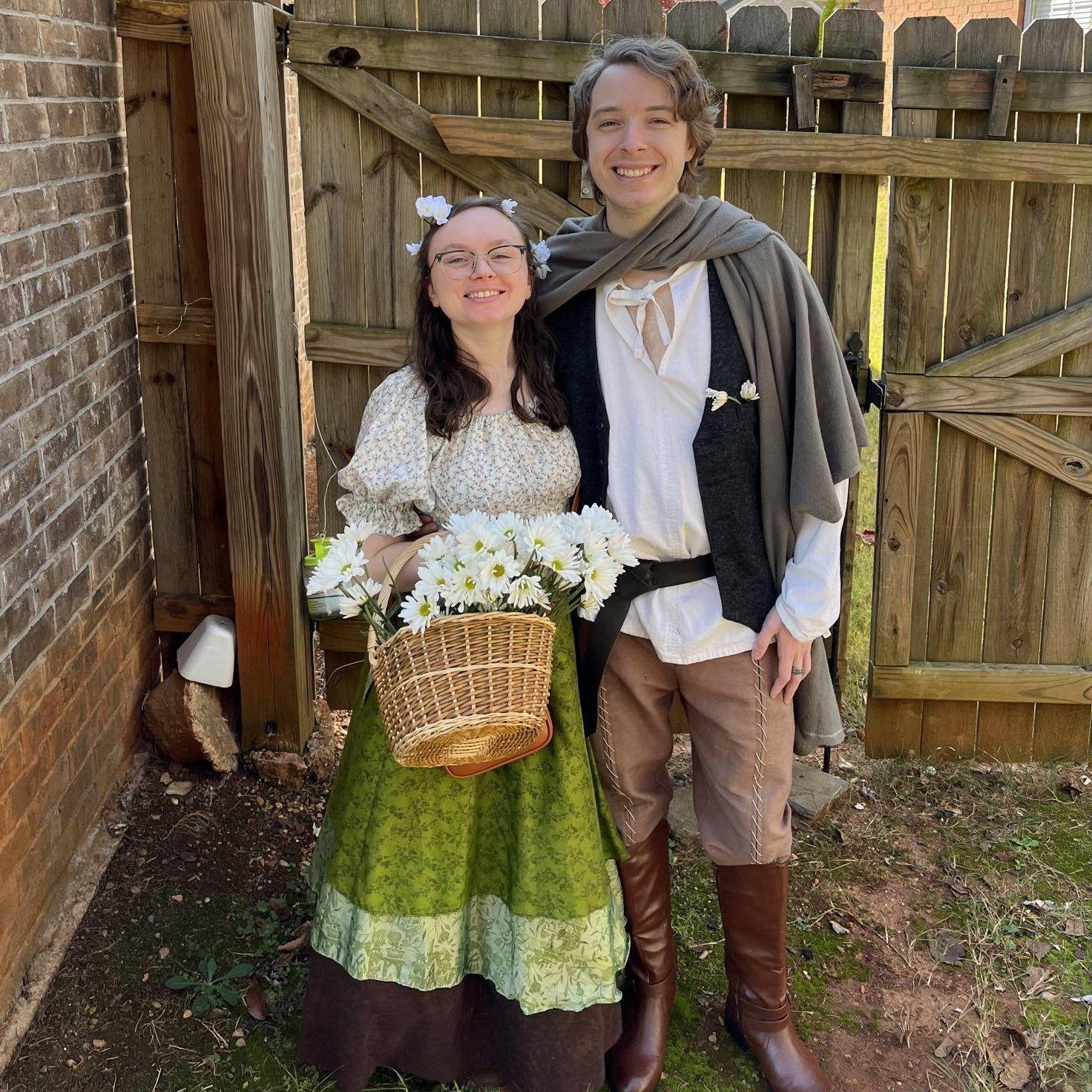 On our way to our first Renaissance Fair! We were flower farmers :) (10/23/2022)