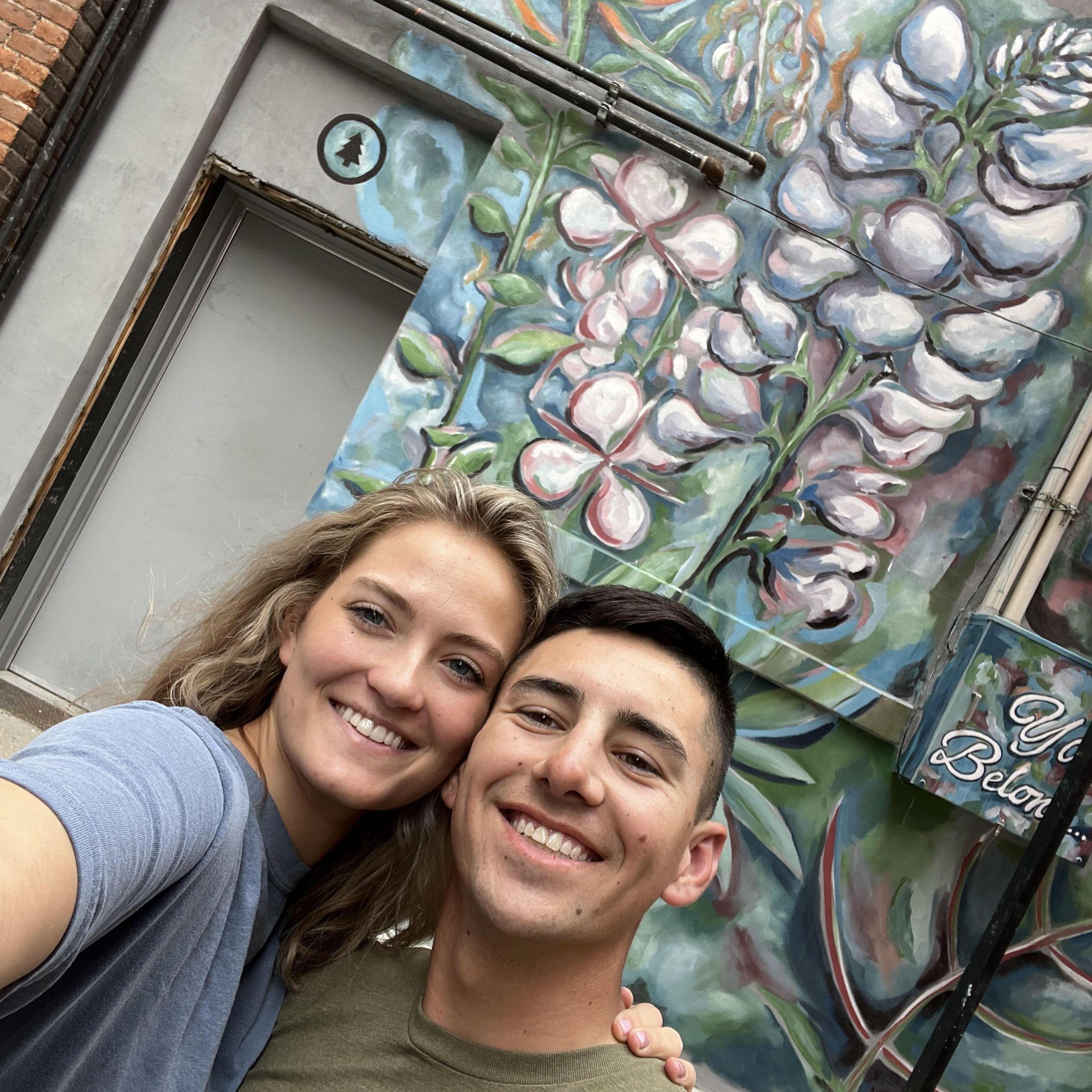 Just a selfie by this cool mural painting in Montana.