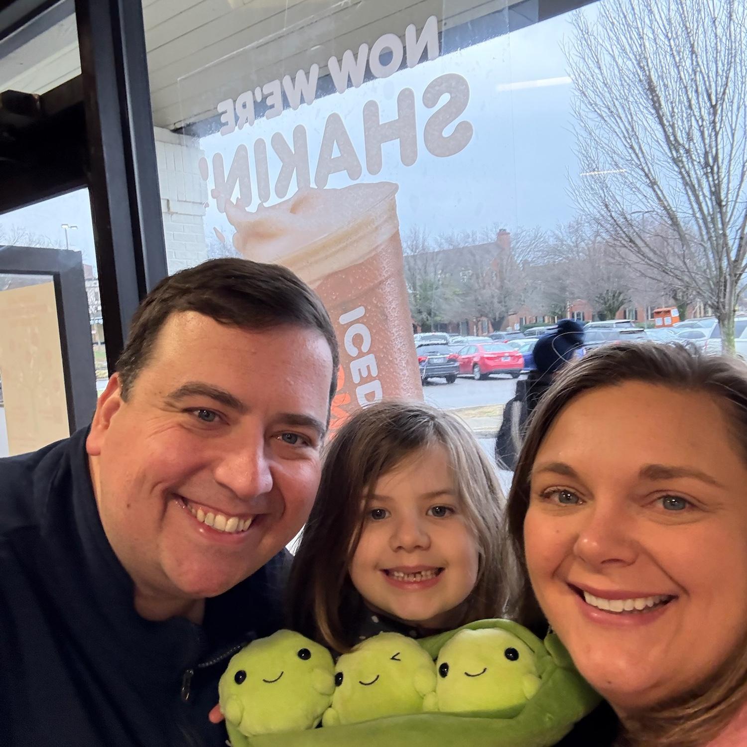 Sharing with Louise that we were engaged to be married! Three peas in a pod 🥰