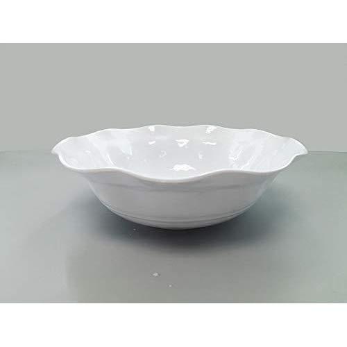 Ruffle in Round BPA-Free Melamine Round Salad,Serving Bowl, 12.5-Inches, White