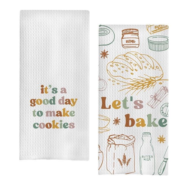 uinwk Baking Gifts Kitchen Towels Set of 2, Gifts for Bakers Cookie Lovers Cooks Dish Tea Towel for Kitchen Baking, It's a Good Day to Make Cookies Hand Towels, 16x24