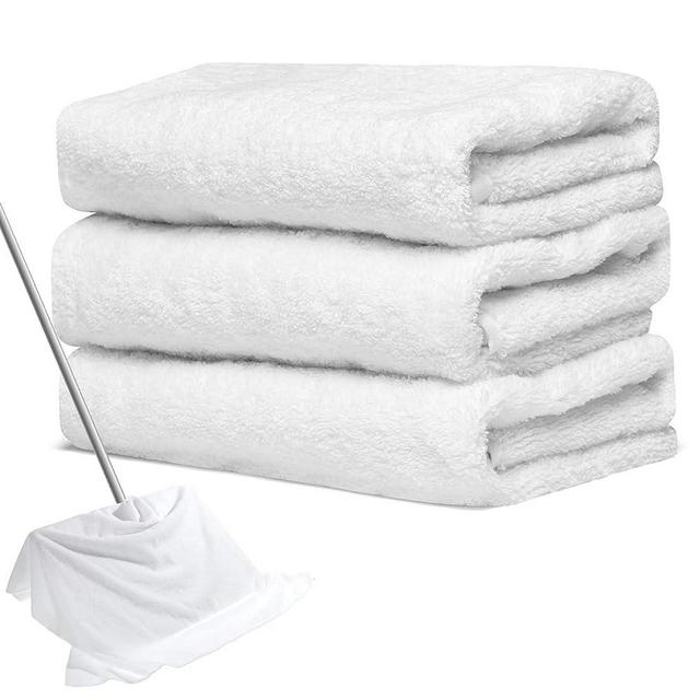 Newwiee 3 Pcs Extra Large Microfiber Cleaning Cloth 30" x 20" Washable Reusable Microfiber Towel Streak Free Lint Free Cloth for Cleaning Home Glass Office Window Bathrooms (White)