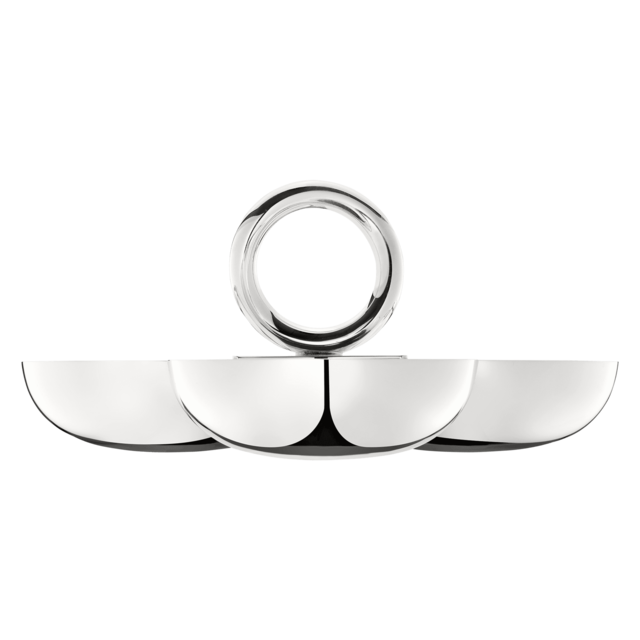 Christofle Silver-Plated 3-Bowl Snack Dish Vertigo