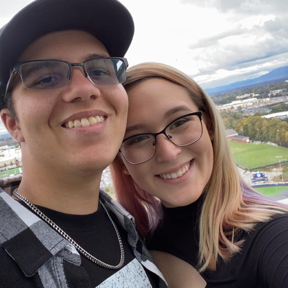 On our 1 year anniversary I was away doing a semester at Liberty University and Jaden drove 2 hours to have dinner with me.
