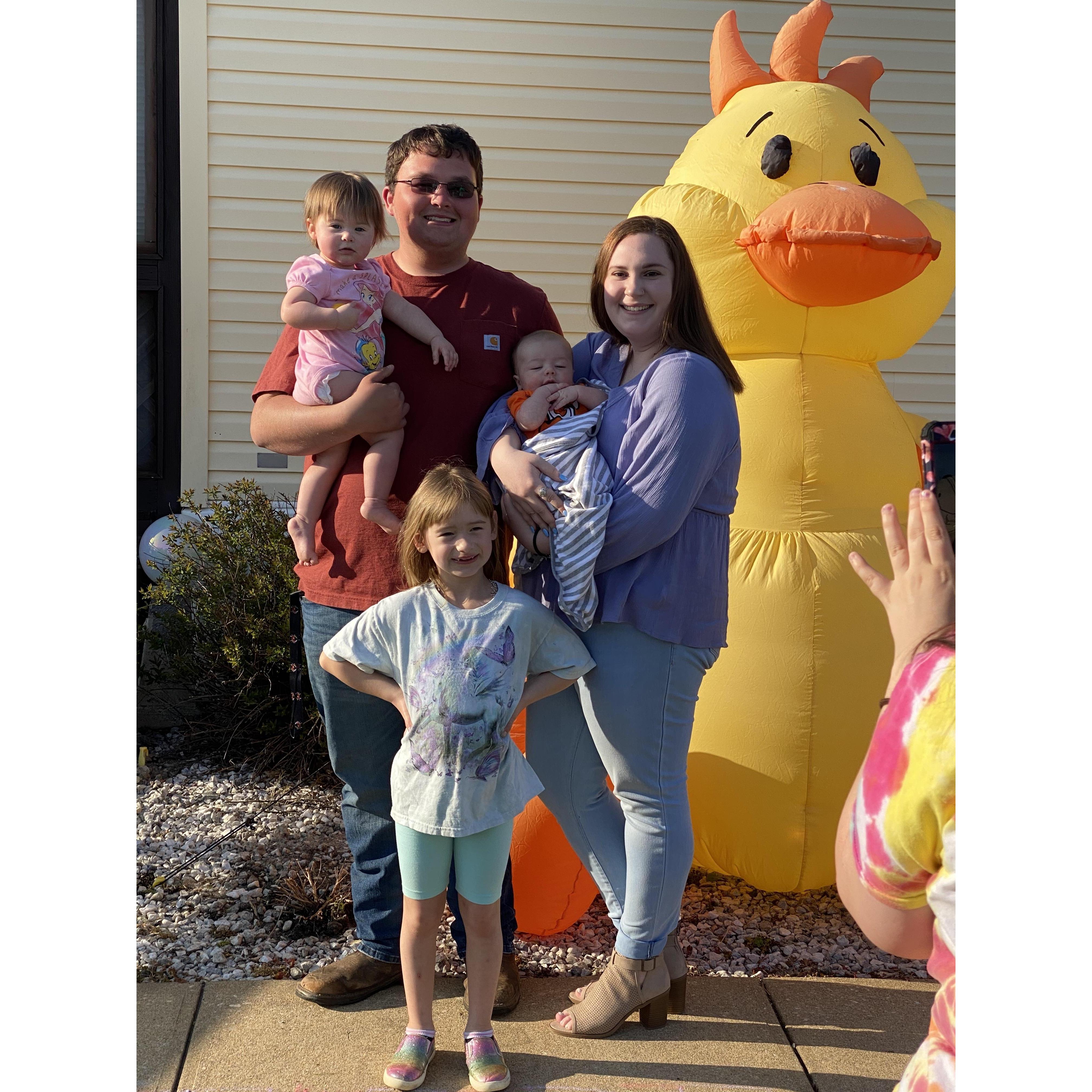 Our God babies, Addee and Isaac, and our bonus, Lita! Easter 2021