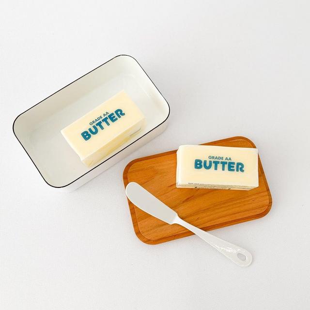 Noda Horo Enamel Butter Case with Wood Lid