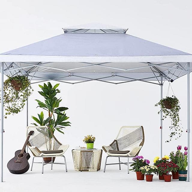 COOSHADE 13x13Ft Pop Up Canopy Tent Instant Folding Shelter 169 Square Feet Large Outdoor Sun Protection Shade(Grey)