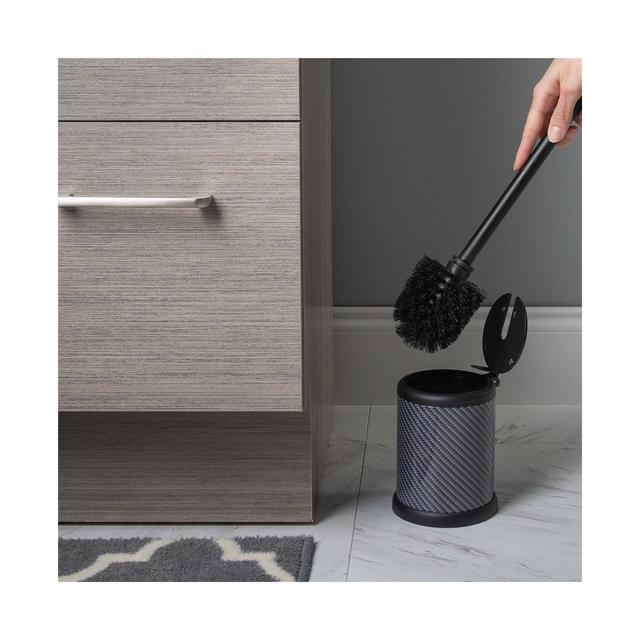 Bath Bliss Self Closing Lid Toilet Brush and Holder