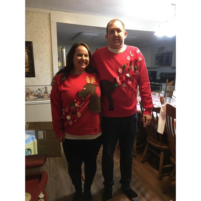 Joe's first "Annual Bowen Ugly Sweater Contest”. He was the butt (his choice) of our reindeer & thought he was the better of the two ends!! He was absolutely stunned he didn’t win.