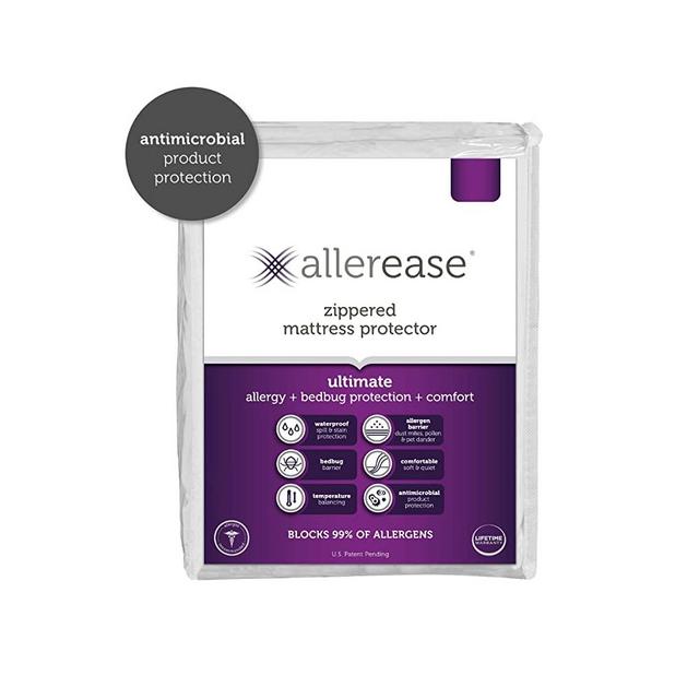 AllerEase Ultimate Allergy Protection and Comfort Zippered Mattress Protector Queen