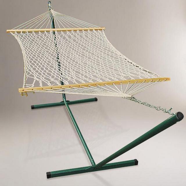 Cotton Rope Single Hammock with Stand