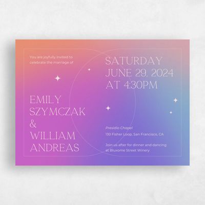Deep Fuchsia, Purple Wedding Invitation - Kalia Landscape