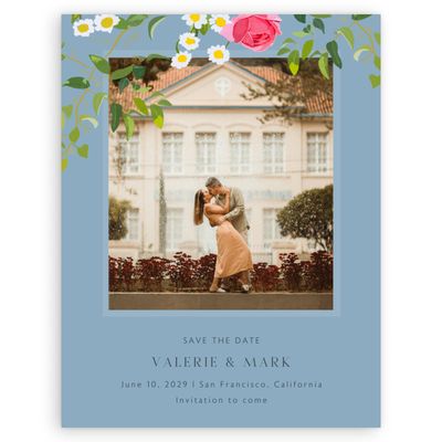 Dusty Blue Wedding Digital Save the Date - Dicha Photo