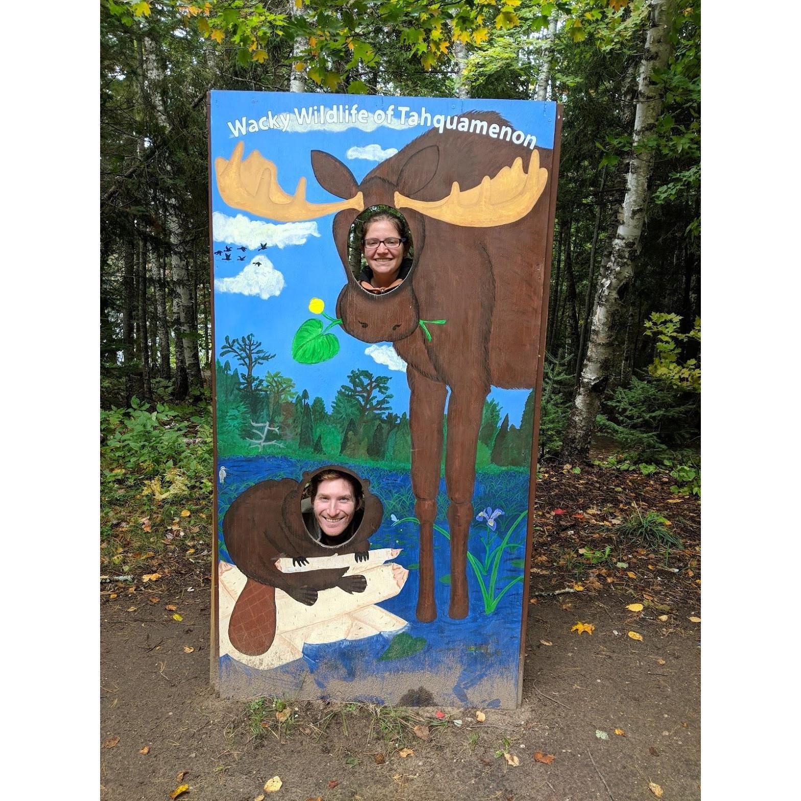 Enjoying "the other" scenery at Tahquamenon Falls.