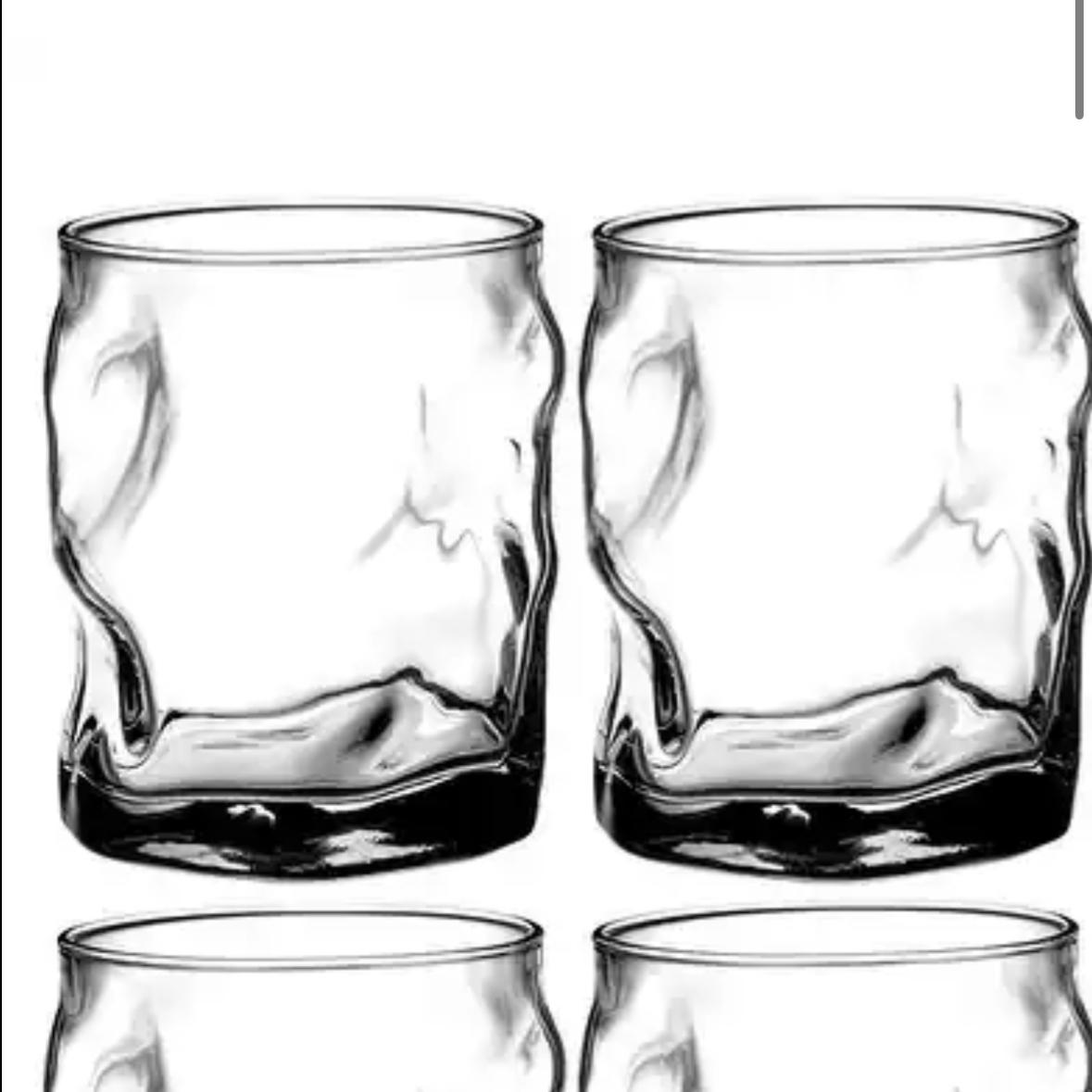 Bormioli Rocco Sorgente Double Old Fashioned Glasses, 14.25 ounces, White, 4 Count (Pack of 1)