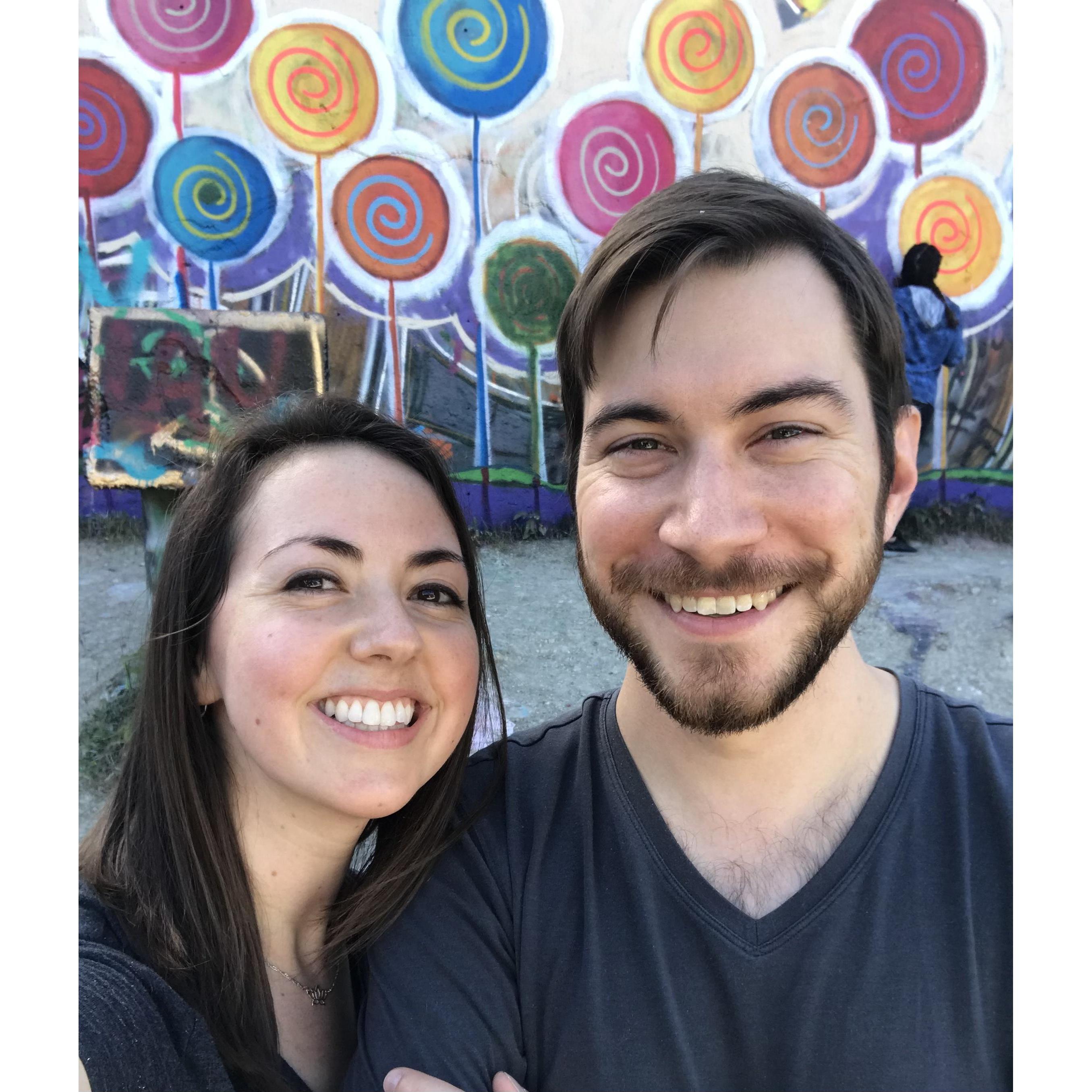 One of our first pictures together. This was taken at the Hope Gallery Graffiti Park in downtown Austin.