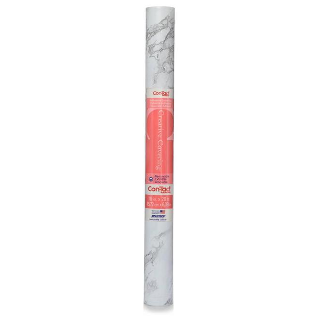 Con-Tact 18" x 20' Creative Covering Multipurpose Marble Shelf Liner White