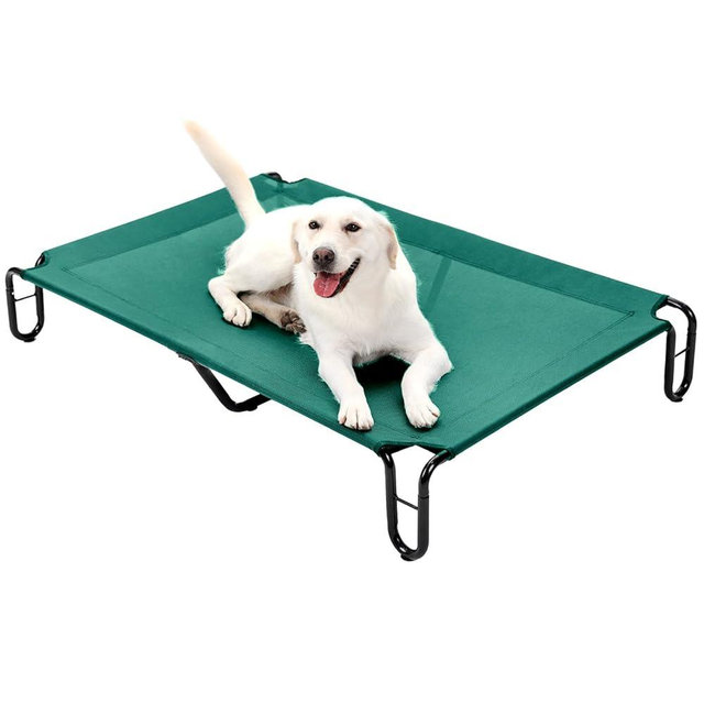 Pettycare Elevated Outdoor Dog Cot - Bed for Large Dogs (XL) Easy Assembly, Waterproof Cooling Dog Bed with Teslin Mesh, Up to 85 lbs, Green