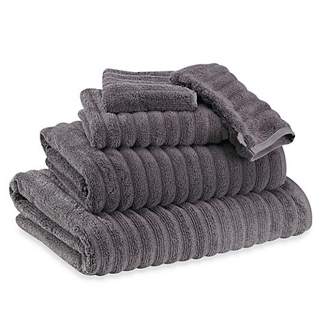 Turkish Ribbed Bath Towel in Charcoal