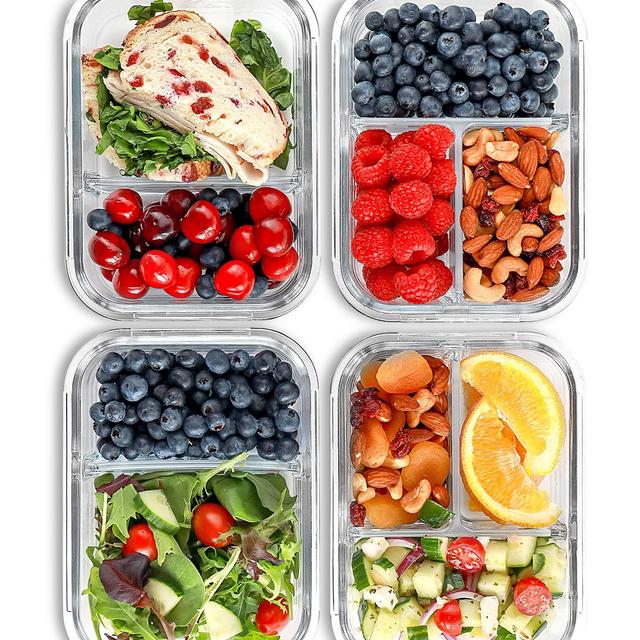 2 & 3 Compartment Glass Meal Prep Containers