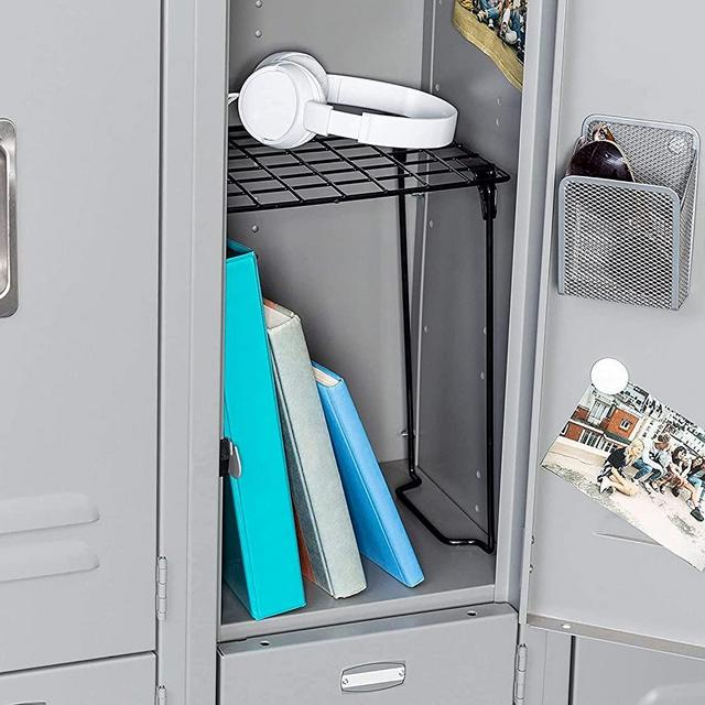 Honey-Can-Do SHF-03494 Collapsible Locker Shelf, Black, 10 lbs