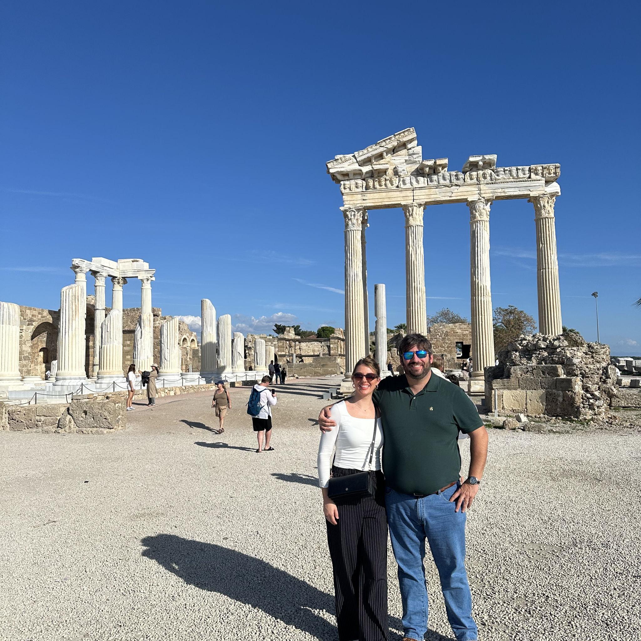 Checking out the Roman ruins in Antalya, Turkey.