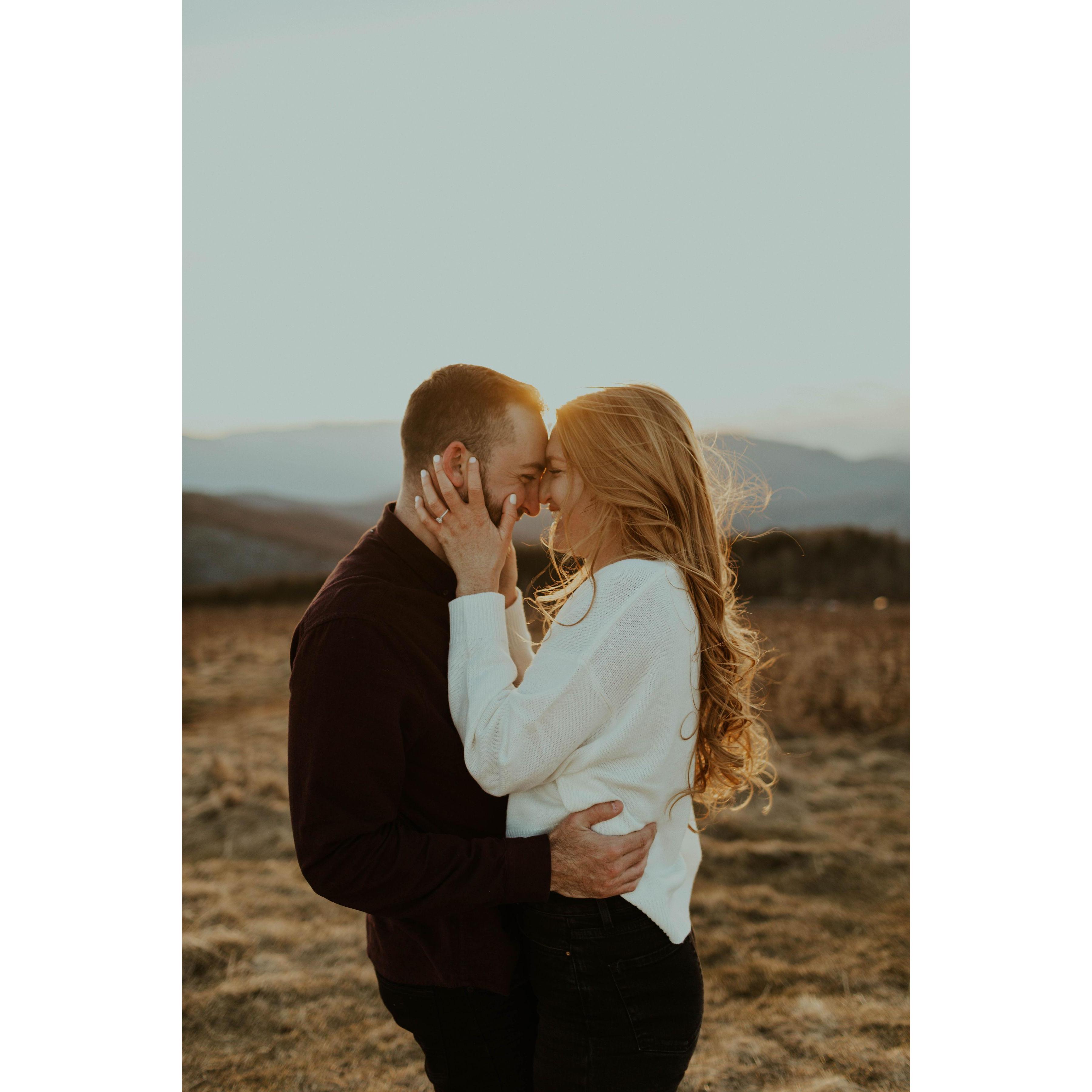 Engagement pictures in Max Patch, North Carolina-Tennessee Border