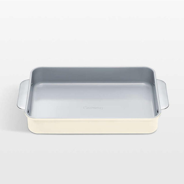 Caraway ® Cream Ceramic Non-Stick Rectangle Pan with Handles