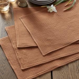 Organic Cotton Gauze Placemats (Set of 8) - Terracotta