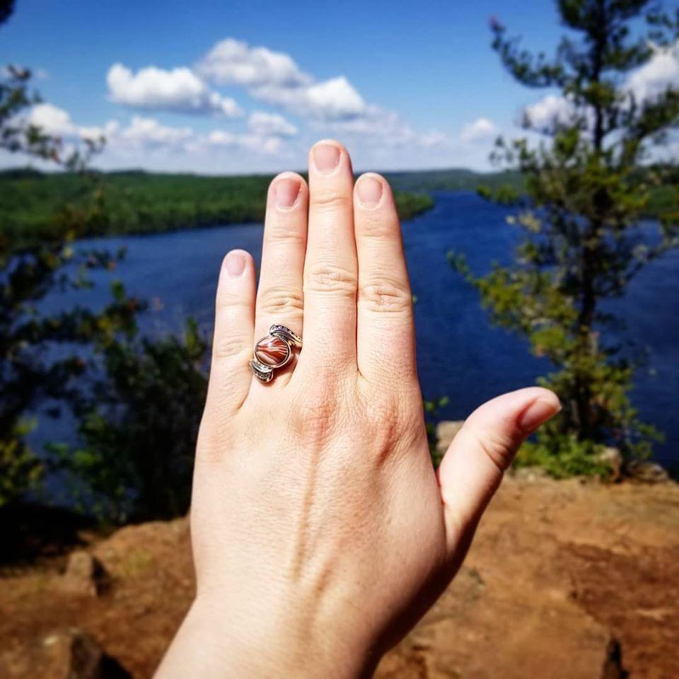 The beautiful agate engagement ring!