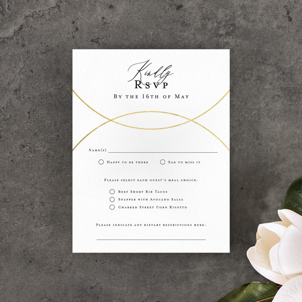 Paltz Landscape Foil | Black | Zola Wedding Invitations