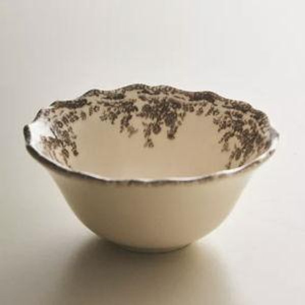 FLORAL EARTHENWARE SNACK BOWL