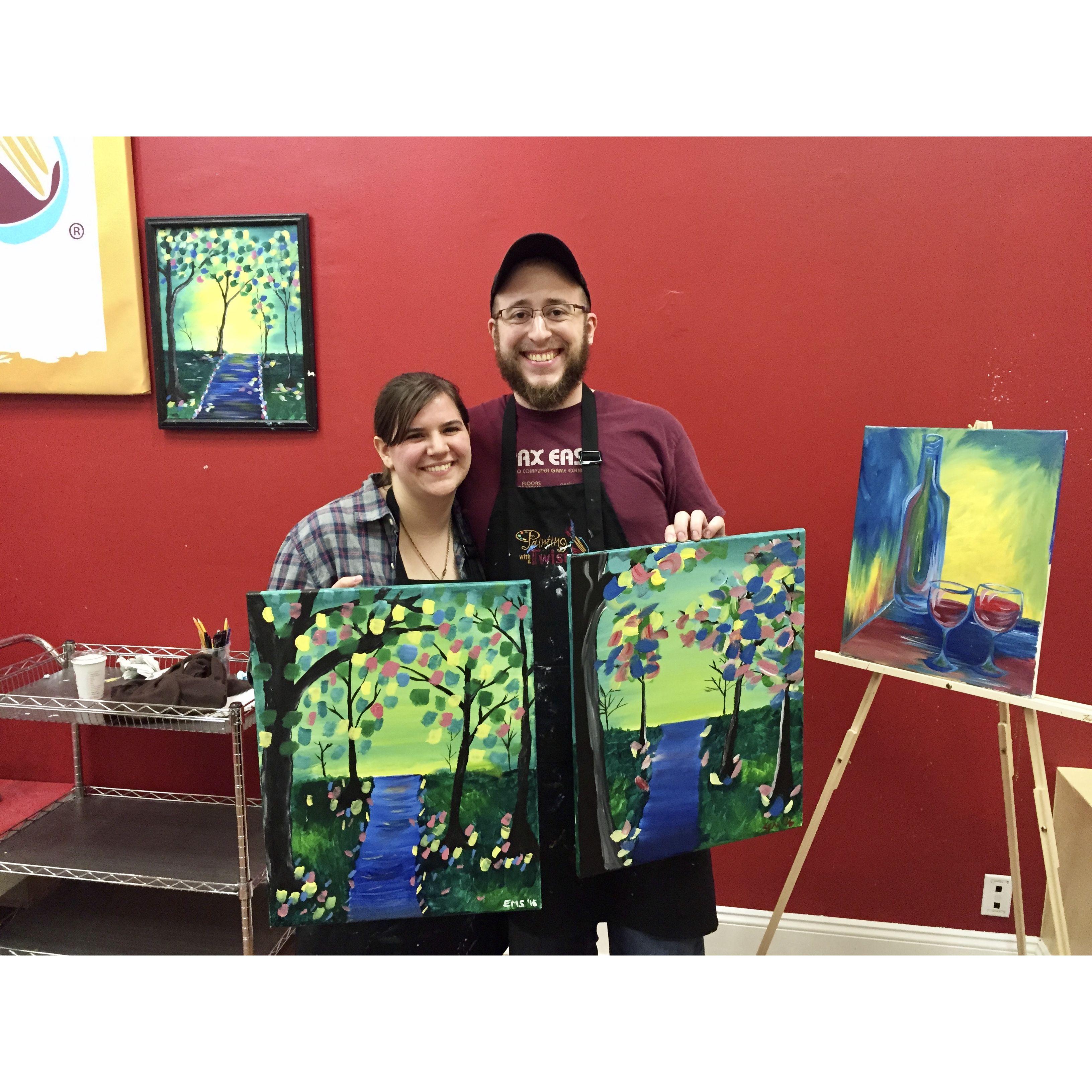 A painting class we took together for Ellen's birthday (2016)