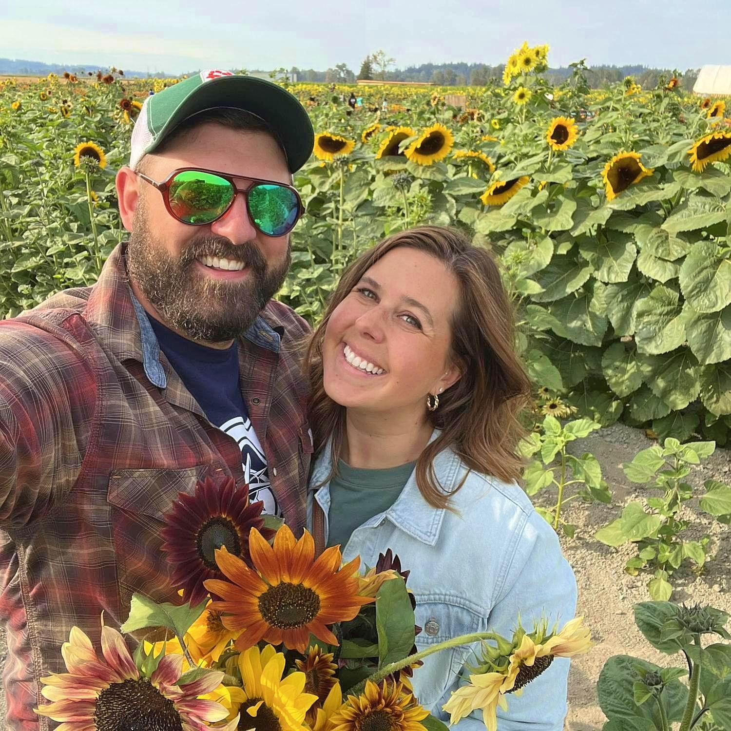 Devan's favorite fall activity - above deer/turkey season - Enjoying the sunflower fields in Snohomish