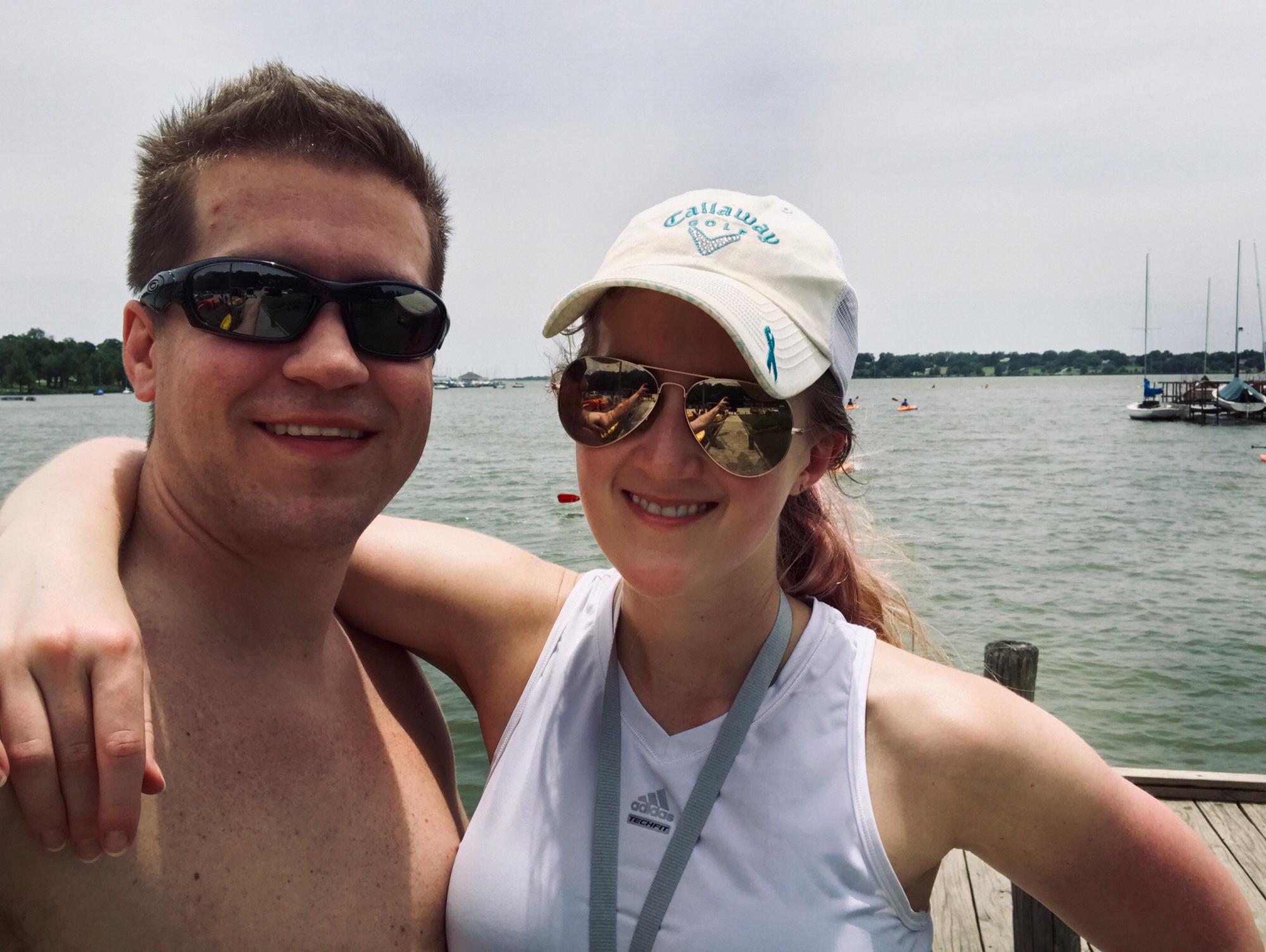 Paddle boarding on White Rock Lake in Dallas.