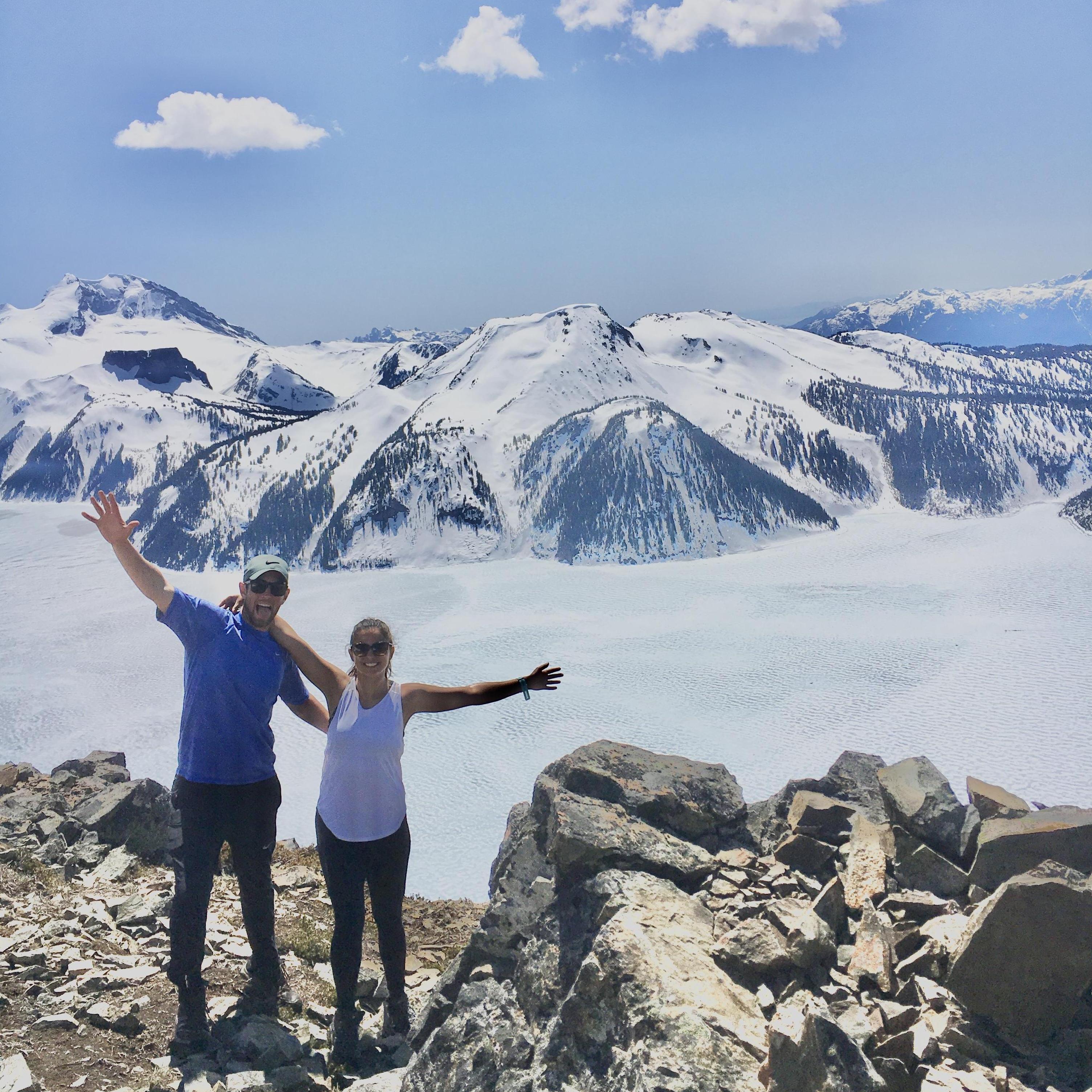 Hiked through snow and ice in Girabaldi Provincial Park, Canada.