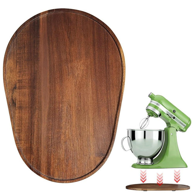 Acacia Wood Mixer Slider Mat Effortless Glide Mixer Sliding Tray for KitchenAid 5-8 qt Stand Mixer