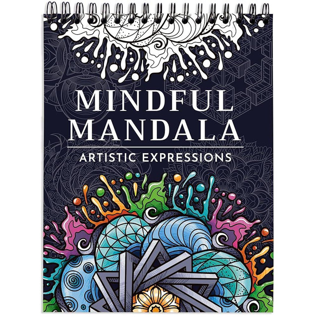 RYVE Mandala Coloring Book for Adults - 50 Unique Mandalas for Relaxation & Stress Relief - Adult Coloring Book Spiral Bound for Women and Men, Mindfulness Gifts for Women