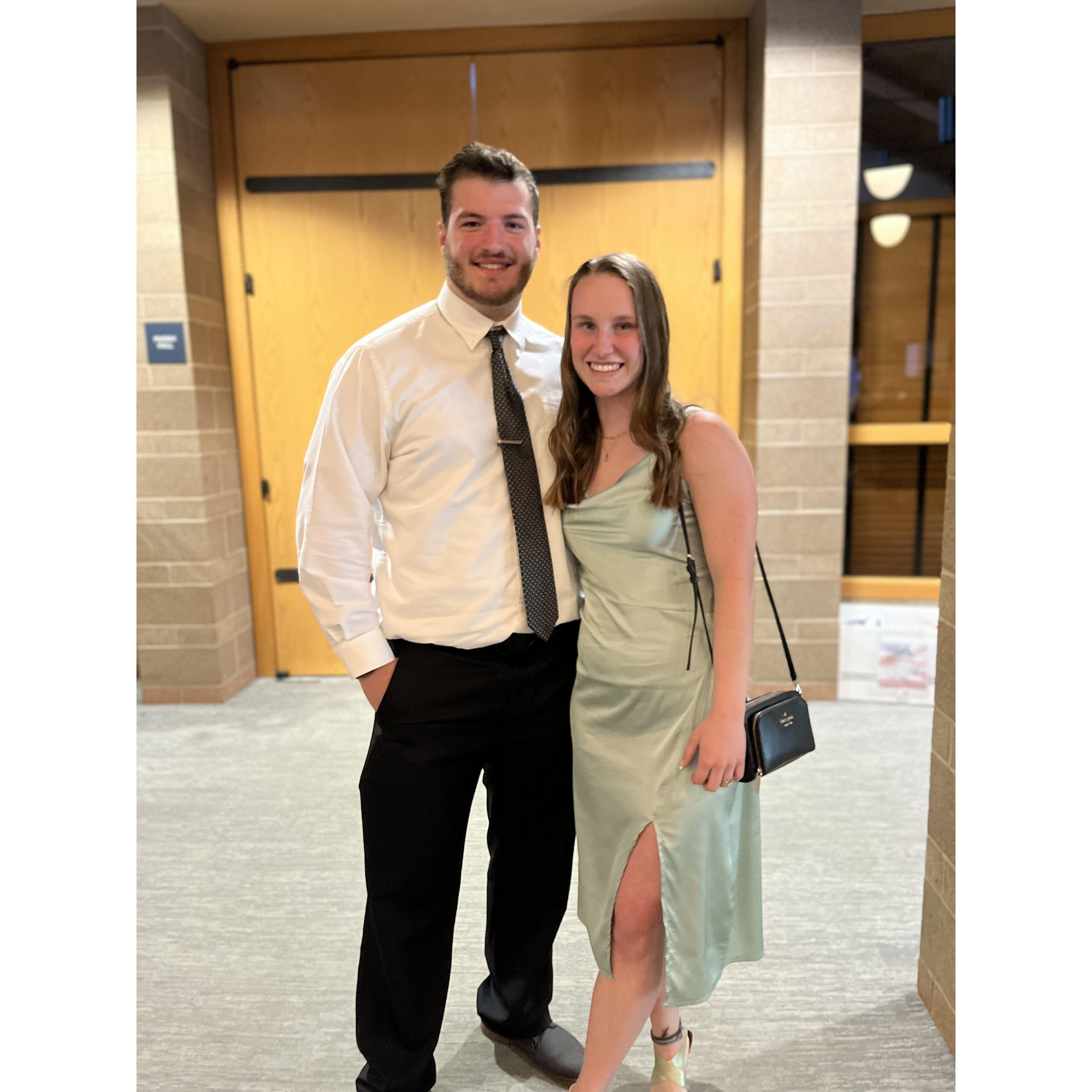 Dressed up snazzy for a wedding! This was Cody's first ever wedding and the next will be ours!