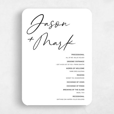 White Rounded Wedding Program - Nahomi