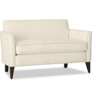 Marcel Upholstered Mini Sofa, Polyester Wrapped Cushions, Premium Performance Basketweave Ivory